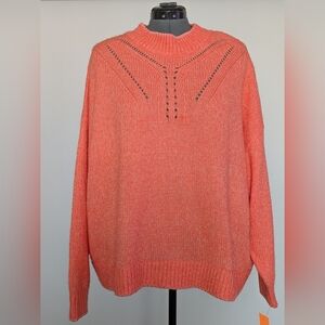 Banana Republic Vibrant Coral Turtleneck Sweater